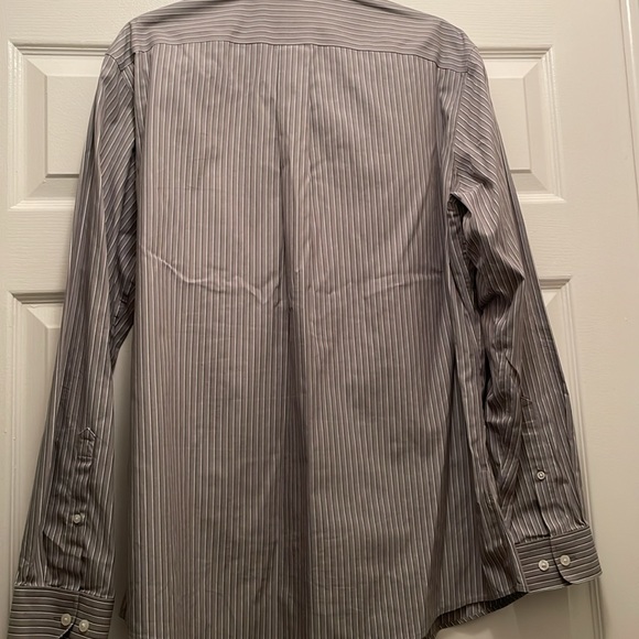 Eddie Bauer Gray Striped Button Down Dress Shirt - Picture 5 of 5